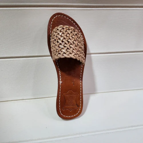 Women’s Braided Moroccan Leather Flat Slides