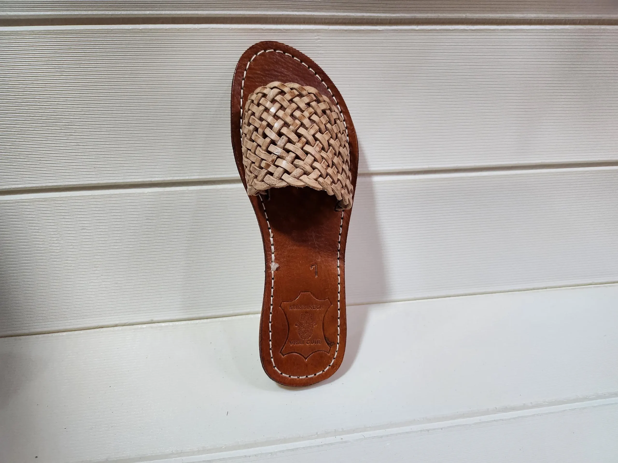 Women’s Braided Moroccan Leather Flat Slides