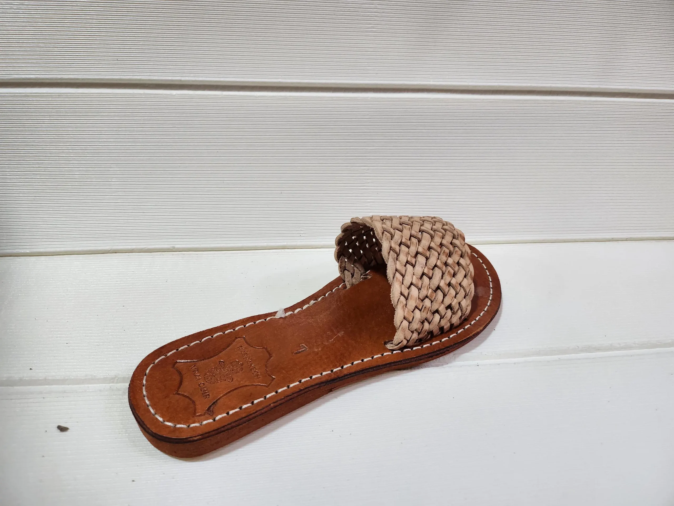 Women’s Braided Moroccan Leather Flat Slides