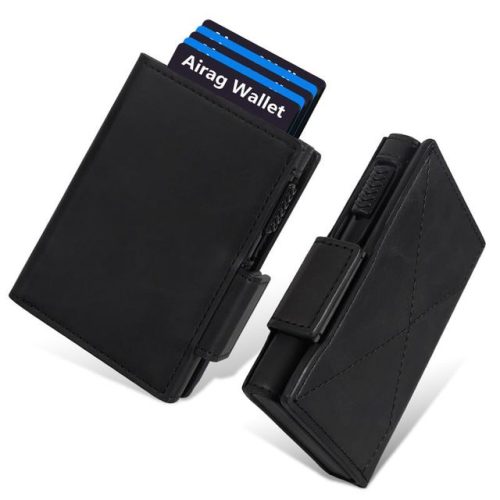 Best Seller | Smart Pop-up Rfid Blocking Wallet – Slim Leather & Aluminum Card Holder With Magnetic Closure