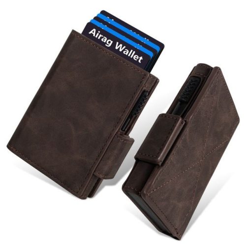 Best Seller | Smart Pop-up Rfid Blocking Wallet – Slim Leather & Aluminum Card Holder With Magnetic Closure