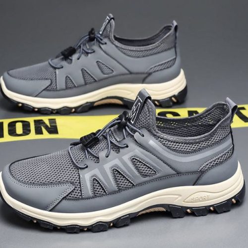 Mens Athletic Work Shoes Arch Support Wide Toe Box Breathable Lightweight Non-sl