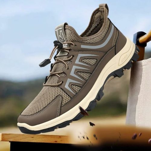 Mens Athletic Work Shoes Arch Support Wide Toe Box Breathable Lightweight Non-sl