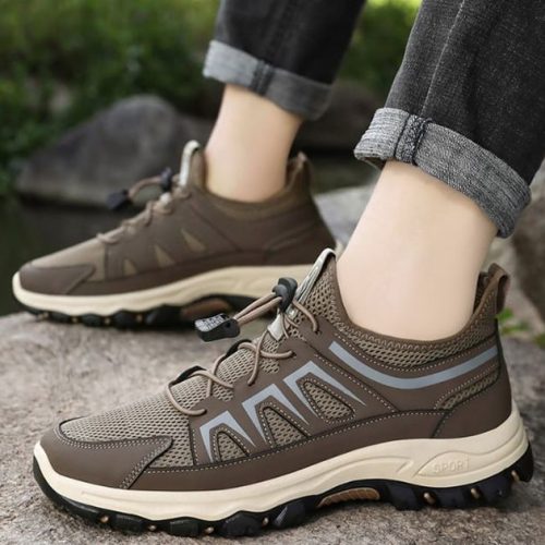 Mens Athletic Work Shoes Arch Support Wide Toe Box Breathable Lightweight Non-sl